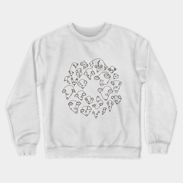 Minimalist Faces Crewneck Sweatshirt by minterial